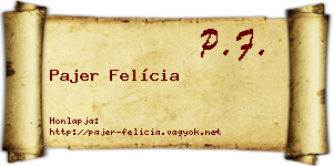 Pajer Felícia névjegykártya